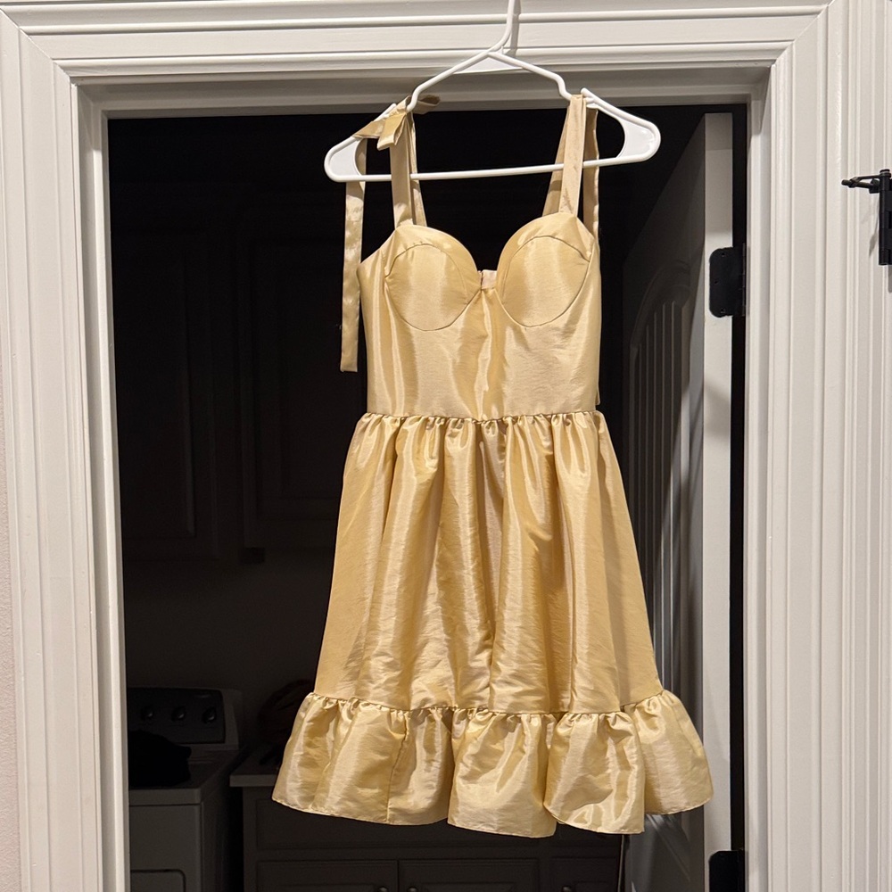 Gold Ruffled Dress